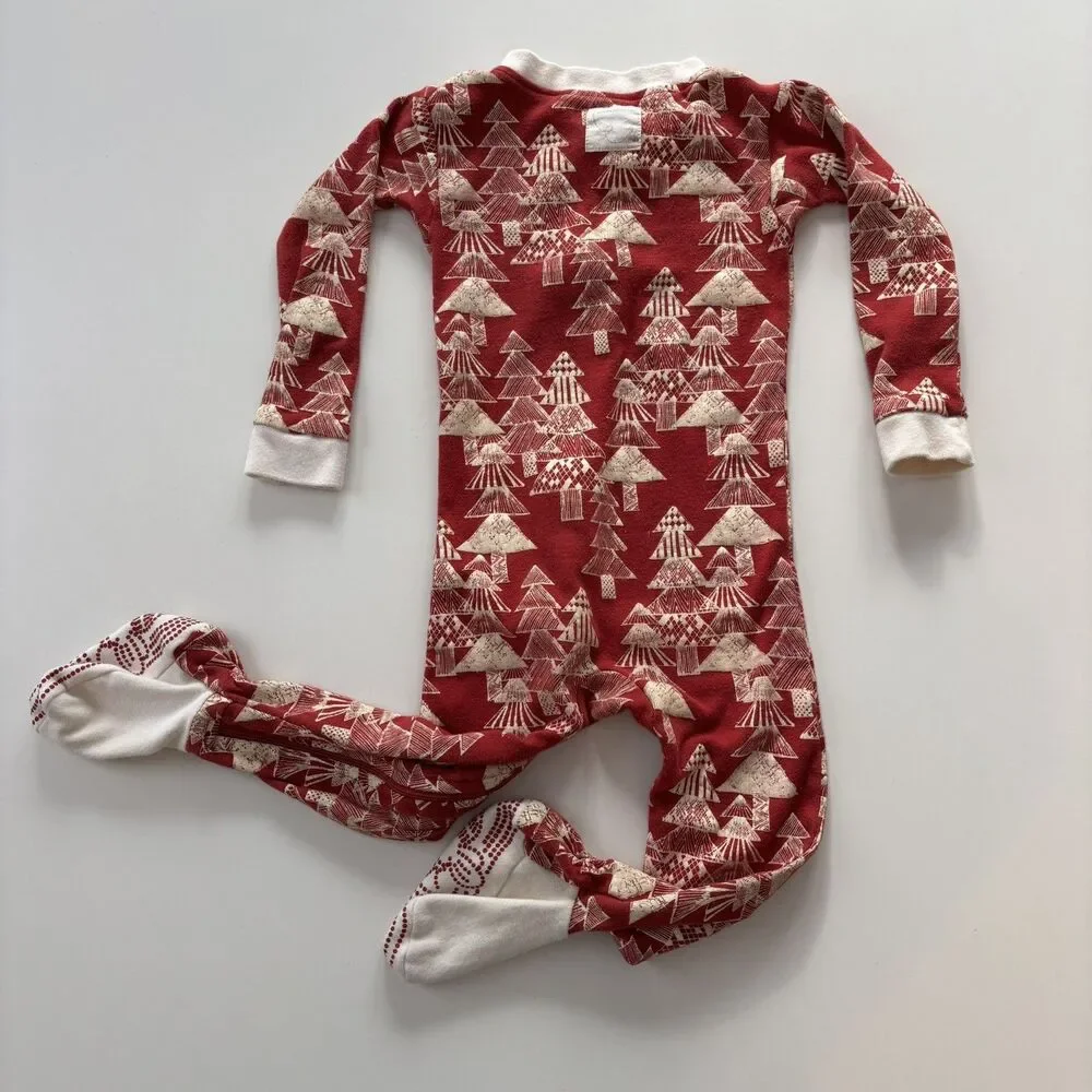 Burts Bees Holiday Baby Footed Pajamas Zip Sleeper Christmas 18mo Organic Cotton